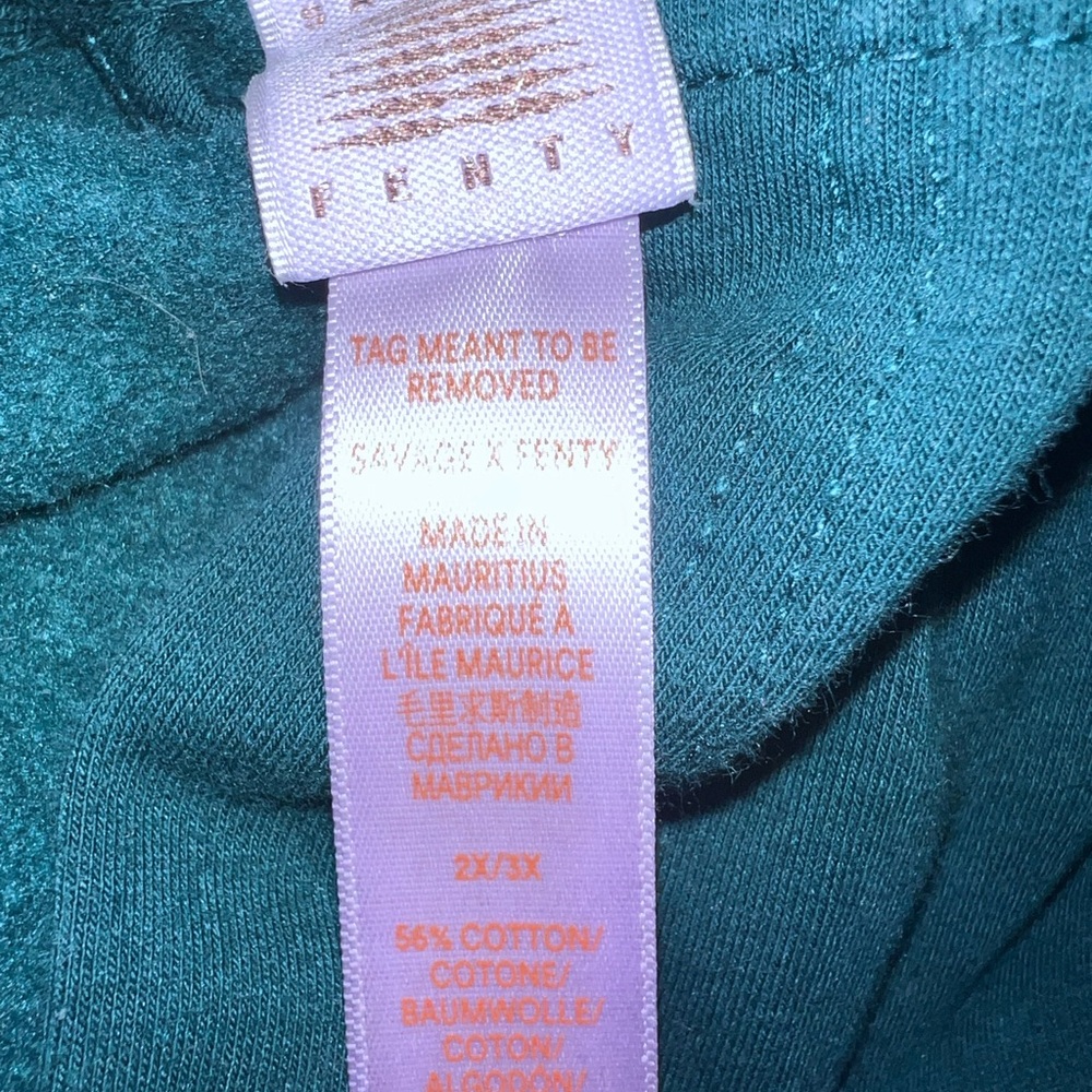 SAVAGE FENTY Dark Teal Hooded Robe with Belt - Picture 3 of 3
